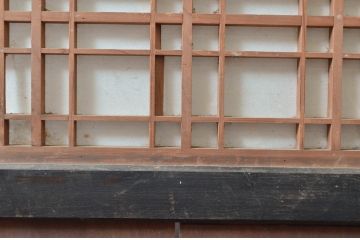 アンティーク建具　和の情緒あふれる障子帯戸1枚(引き戸、板戸、格子帯戸、障子戸)(R-080497)
