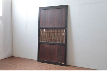 アンティーク建具　和の情緒あふれる障子帯戸1枚(引き戸、板戸、格子帯戸、障子戸)(R-080498)