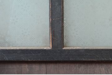 アンティーク建具　古民家インテリアにおすすめのガラス帯戸2枚セット(引き戸、ガラス戸)(R-080500)