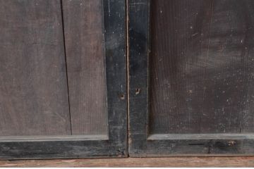 アンティーク建具　古民家インテリアにおすすめのガラス帯戸2枚セット(引き戸、ガラス戸)(R-080500)