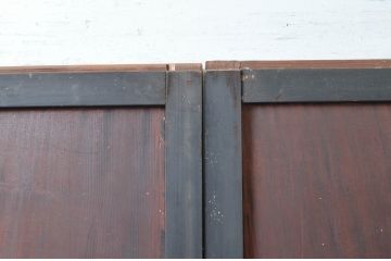 アンティーク建具　古民家インテリアにおすすめのガラス帯戸2枚セット(引き戸、ガラス戸)(R-080500)