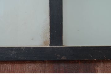 アンティーク建具　古民家インテリアにおすすめのガラス帯戸2枚セット(引き戸、ガラス戸)(R-080500)