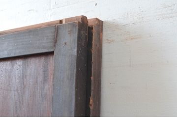 アンティーク建具　古民家インテリアにおすすめのガラス帯戸2枚セット(引き戸、ガラス戸)(R-080500)