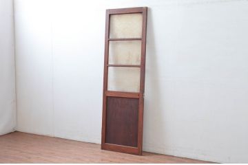 アンティーク建具　ノスタルジックな雰囲気漂う幅狭ドア1枚(ガラス扉、ドア)(R-080502)