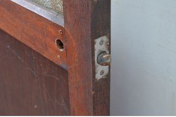 アンティーク建具　ノスタルジックな雰囲気漂う幅狭ドア1枚(ガラス扉、ドア)(R-080502)