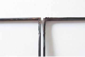 中古　建具　特注品　フルール・ド・リスモチーフが上品なアイアン(鉄製)フェンス4枚セット(面格子、鉄扉、フェンス)(R-080503)