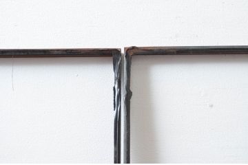 中古　建具　特注品　フルール・ド・リスモチーフが上品なアイアン(鉄製)フェンス4枚セット(面格子、鉄扉、フェンス)(R-080504)