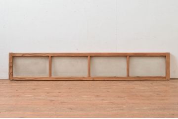アンティーク建具　経年を感じさせる古い木味が魅力の明かり取り1枚(明り取り、ガラス戸)(R-080508)