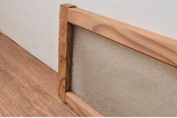 アンティーク建具　経年を感じさせる古い木味が魅力の明かり取り1枚(明り取り、ガラス戸)(R-080508)