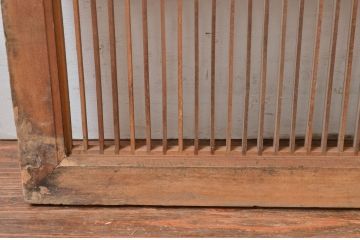 アンティーク建具　細かなデザインが魅力的な組子入り格子欄間1枚(明り取り、明かり取り、格子欄間、ランマ)(R-080512)