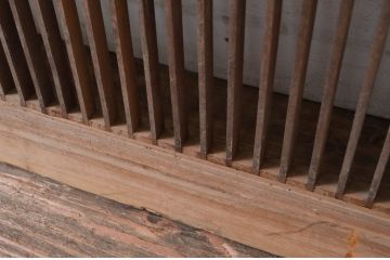 アンティーク建具　細かなデザインが魅力的な組子入り格子欄間1枚(明り取り、明かり取り、格子欄間、ランマ)(R-080512)