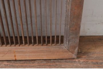 アンティーク建具　細かなデザインが魅力的な組子入り格子欄間1枚(明り取り、明かり取り、格子欄間、ランマ)(R-080512)