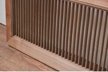 アンティーク建具　細かなデザインが魅力的な組子入り格子欄間1枚(明り取り、明かり取り、格子欄間、ランマ)(R-080512)