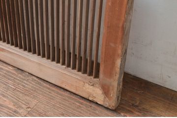 アンティーク建具　細かなデザインが魅力的な組子入り格子欄間1枚(明り取り、明かり取り、格子欄間、ランマ)(R-080512)