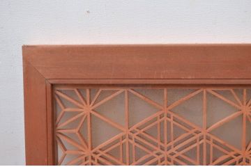 アンティーク建具　両面ガラス　上質な和の空間を演出する組子欄間1枚(明り取り、明かり取り、ランマ)(R-080514)