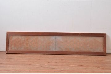 アンティーク建具　両面ガラス　上質な和の空間を演出する組子欄間1枚(明り取り、明かり取り、ランマ)(R-080514)