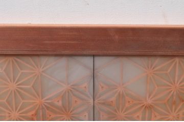 アンティーク建具　両面ガラス　上質な和の空間を演出する組子欄間1枚(明り取り、明かり取り、ランマ)(R-080514)