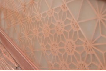 アンティーク建具　両面ガラス　上質な和の空間を演出する組子欄間1枚(明り取り、明かり取り、ランマ)(R-080514)