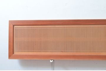 ビンテージ建具　両面ガラス　繊細な格子が目を惹く筬欄間2枚セット(格子欄間、間明かり取り、明り取り、オサランマ、おさらんま、ヴィンテージ)(R-080515)