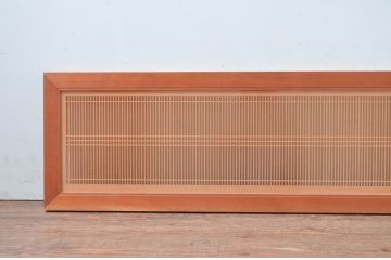 ビンテージ建具　両面ガラス　繊細な格子が目を惹く筬欄間2枚セット(格子欄間、間明かり取り、明り取り、オサランマ、おさらんま、ヴィンテージ)(R-080515)