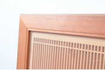 ビンテージ建具　両面ガラス　繊細な格子が目を惹く筬欄間2枚セット(格子欄間、間明かり取り、明り取り、オサランマ、おさらんま、ヴィンテージ)(R-080515)