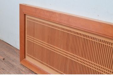 ビンテージ建具　両面ガラス　繊細な格子が目を惹く筬欄間2枚セット(格子欄間、間明かり取り、明り取り、オサランマ、おさらんま、ヴィンテージ)(R-080515)