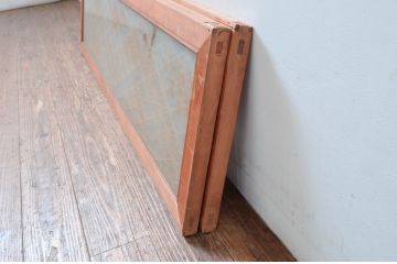 ビンテージ建具　両面ガラス　和モダンなインテリアにおすすめな組子欄間2枚セット(明り取り、明かり取り、ランマ、ヴィンテージ)(R-080523)