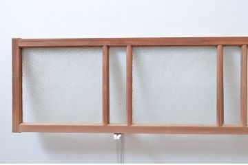 アンティーク建具　経年を感じさせる木味が魅力の明かり取り2枚セット(明り取り、ガラス欄間)(R-080524)