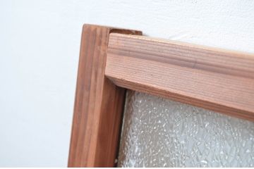 アンティーク建具　経年を感じさせる木味が魅力の明かり取り2枚セット(明り取り、ガラス欄間)(R-080524)