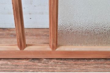 アンティーク建具　経年を感じさせる木味が魅力の明かり取り2枚セット(明り取り、ガラス欄間)(R-080524)