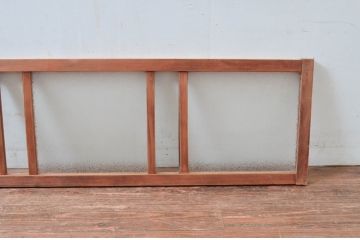 アンティーク建具　経年を感じさせる木味が魅力の明かり取り2枚セット(明り取り、ガラス欄間)(R-080524)