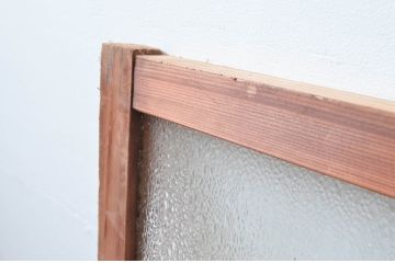 アンティーク建具　経年を感じさせる木味が魅力の明かり取り2枚セット(明り取り、ガラス欄間)(R-080524)