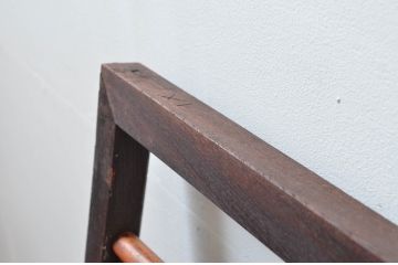 アンティーク建具　栗材　和モダンなデザインがかっこいい框組の欄間2枚セット(ランマ、明り取り、明かり取り、竹)(R-080525)