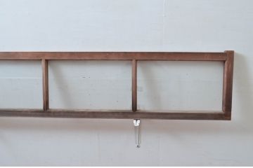 アンティーク建具　レトロ空間におすすめ!素朴な木味が魅力的な明かり取り2枚セット(明り取り、ガラス欄間)(R-080526)
