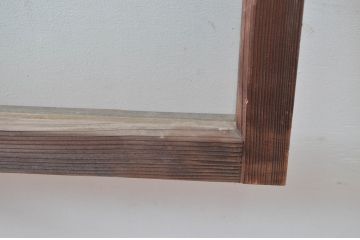 アンティーク建具　レトロ空間におすすめ!素朴な木味が魅力的な明かり取り2枚セット(明り取り、ガラス欄間)(R-080526)