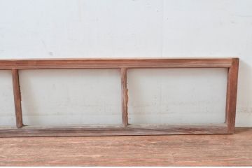 アンティーク建具　レトロ空間におすすめ!素朴な木味が魅力的な明かり取り2枚セット(明り取り、ガラス欄間)(R-080527)