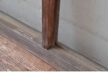アンティーク建具　レトロ空間におすすめ!素朴な木味が魅力的な明かり取り2枚セット(明り取り、ガラス欄間)(R-080527)