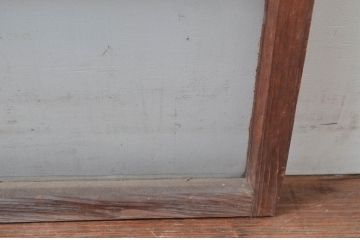 アンティーク建具　レトロ空間におすすめ!素朴な木味が魅力的な明かり取り2枚セット(明り取り、ガラス欄間)(R-080527)