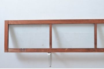 アンティーク建具　レトロ空間におすすめ!素朴な木味が魅力的な明かり取り2枚セット(明り取り、ガラス欄間)(R-080527)