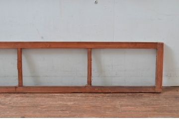 アンティーク建具　レトロ空間におすすめ!素朴な木味が魅力的な明かり取り2枚セット(明り取り、ガラス欄間)(R-080527)