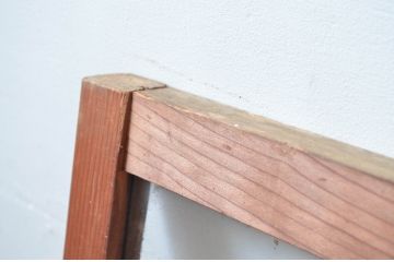 アンティーク建具　レトロ空間におすすめ!素朴な木味が魅力的な明かり取り2枚セット(明り取り、ガラス欄間)(R-080527)