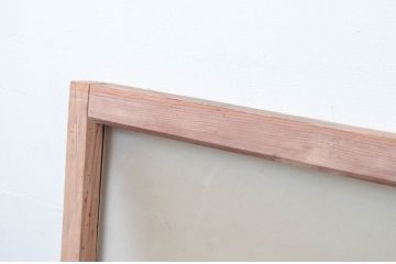 ビンテージ建具　レトロ空間におすすめ!　シンプルなデザインの明かり取り2枚セット(明り取り、ガラス欄間、ヴィンテージ)(R-080528)