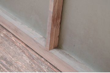 ビンテージ建具　レトロ空間におすすめ!　シンプルなデザインの明かり取り2枚セット(明り取り、ガラス欄間、ヴィンテージ)(R-080528)