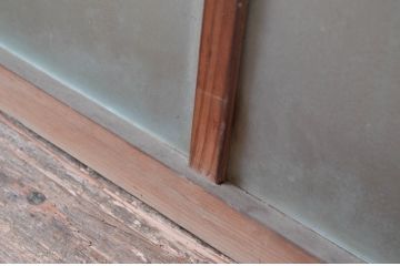 ビンテージ建具　レトロ空間におすすめ!　シンプルなデザインの明かり取り2枚セット(明り取り、ガラス欄間、ヴィンテージ)(R-080528)