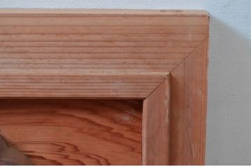 アンティー建具　牡丹　狛犬　職人技が光る!細部まで施された彫刻が目を惹く欄間2枚セット(明かり取り、明り取り、獅子)(R-080531)