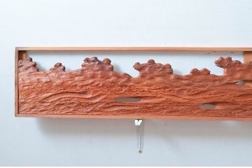 ビンテージ建具　屋久杉　自然な木の風合いが美しい欄間2枚セット(明り取り、明かり取り、ヴィンテージ)(R-080532)