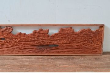 ビンテージ建具　屋久杉　自然な木の風合いが美しい欄間2枚セット(明り取り、明かり取り、ヴィンテージ)(R-080532)