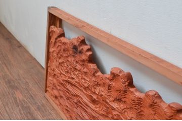 ビンテージ建具　屋久杉　自然な木の風合いが美しい欄間2枚セット(明り取り、明かり取り、ヴィンテージ)(R-080532)