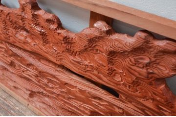 ビンテージ建具　屋久杉　自然な木の風合いが美しい欄間2枚セット(明り取り、明かり取り、ヴィンテージ)(R-080532)