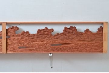 ビンテージ建具　屋久杉　自然な木の風合いが美しい欄間2枚セット(明り取り、明かり取り、ヴィンテージ)(R-080532)